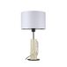 Homemania HOMBR_0311 Tafellamp, bureaulamp, kantoor, nachtkastje, hout, metaal, stof, wit/zwart, 30 x 15 x 54 cm