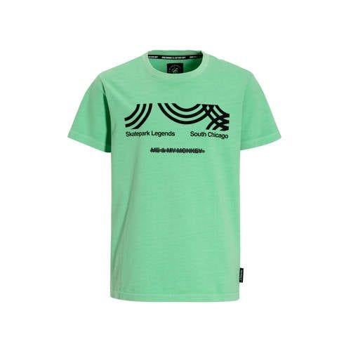 Me & My Monkey T-shirt met backprint groen