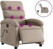 vidaXL Massagestoel verstelbaar elektrisch kunstleer cappuccino