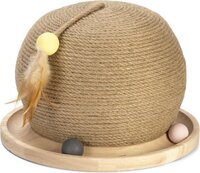 Designed by Lotte Krab- en Speelbol Mila - Kattenspeelgoed - Hout - Bruin - 29,5x29,5x22 cm