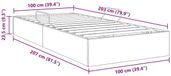 vidaXL Opbergbed Donkergrijs Fluweel 100 x 207 cm