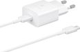 Samsung Chargeur rapide d'origine, câble de chargement, adaptateur, alimentation secteur, Type C, blanc