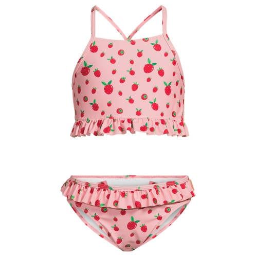 Orange Stars crop bikini met ruches roze/rood