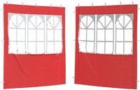 vidaXL Partytent zijwand, 2 stuks, 200 x 195 cm, rood, PE en staal