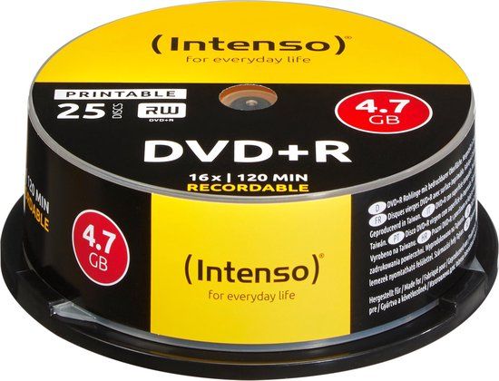 Intenso DVD+R 4.7GB - 25 Pack - Printable - 4811154