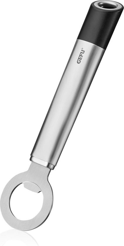 Gefu flessenopener 17,2 cm RVS zilver/zwart