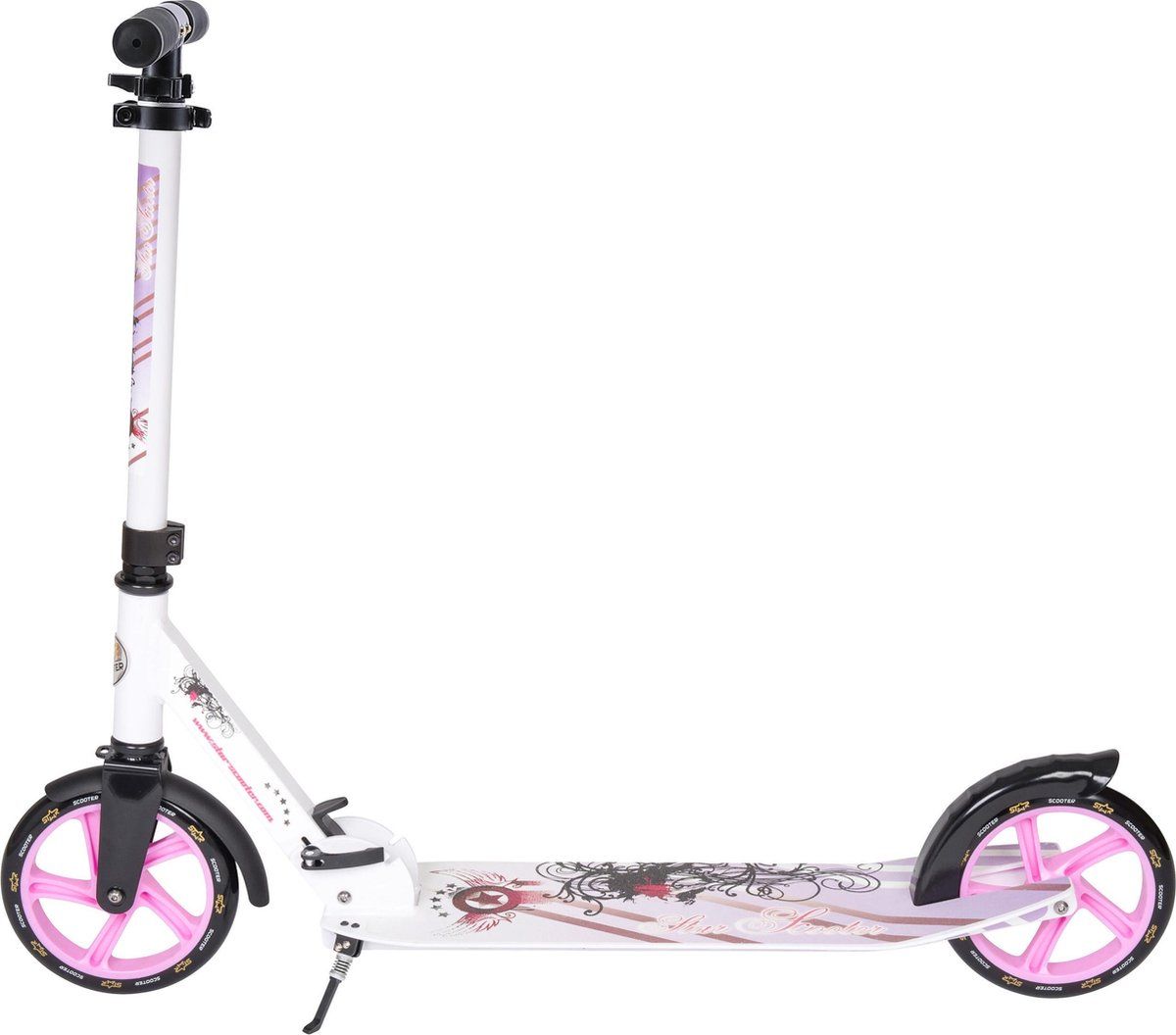 STAR SCOOTER Alu City vouwbaar 205mm XXL staplank - wit / lila