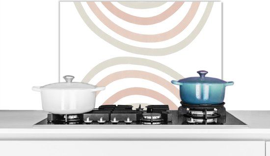 KitchenYeah Spatscherm keuken - Pastel - Regenboog - 60x40 cm - Aluminium