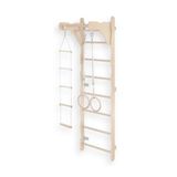 Turnladder voor kinderen en volwassenen (210 cm), wandladder, gebreide ladder voor kinderen en volwassenen, turnringen, 100% ecologisch, made in EU