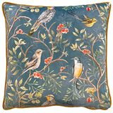 Wylder Tropics Orient Chinoiserie Vogels Kussenhoes, Slate Blue, 43 x 43 cm