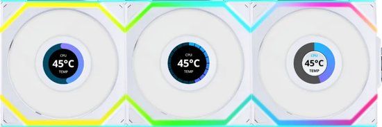 Lian Li UNI FAN SL Wireless LCD White - Ventilatorhuis 3-pack