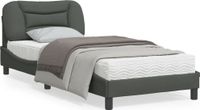 Maison Exclusive - Cadre de lit avec éclairage LED, sans matelas, modèle "Hvar", gris foncé, 80x200 cm, tissu
