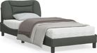 Maison Exclusive - Cadre de lit avec éclairage LED, sans matelas, modèle "Hvar", gris foncé, 80x200 cm, tissu