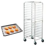 VEVOR Broodjespanrek, 20-tier commerciële bakkerijrekken met remwielen, aluminium rekken trolley opslag voor half en volledig vel, snelheidsrek voor keuken thuis, broodbakapparatuur, 26 \"L x 20,4 \"W x