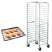 VEVOR Broodjespanrek, 20-tier commerciële bakkerijrekken met remwielen, aluminium rekken trolley opslag voor half en volledig vel, snelheidsrek voor keuken thuis, broodbakapparatuur, 26 \"L x 20,4 \"W x