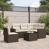 Maison Exclusive - Ensemble de jardin pour extérieur, composé de 6 pièces avec coussins, marron, en polyrotin