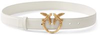 PINKO Leren Riem Love Berry H3 Belt W85 White - Antique Gold Crème