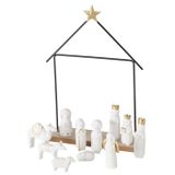 Boltze 2039144 Crèche Décoration Statue & Figurine Noir, Blanc, Bois MDF, Métal, Plastique, Polyrésine, Bois
