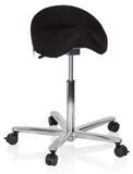 OEM Zadelkruk met 3D-montagesysteem, in hoogte verstelbaar, 83x45x50 cm, zwart, met stoffen bekleding