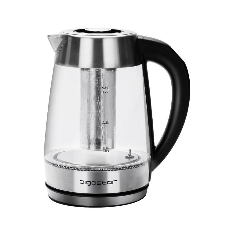 Aigostar Cris 30OSU Waterkoker - 1.7 L - 2200W - Met Temperatuurregeling en Warmhoudfunctie - Glazen Waterkoker