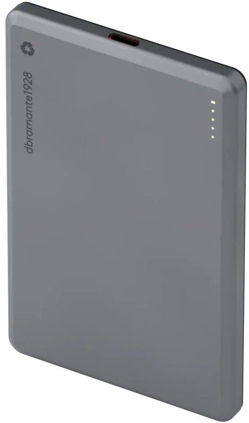 dbramante1928 Re-charge Powerbank 5.000 mAh - Draadloze Powerbank - Grijs