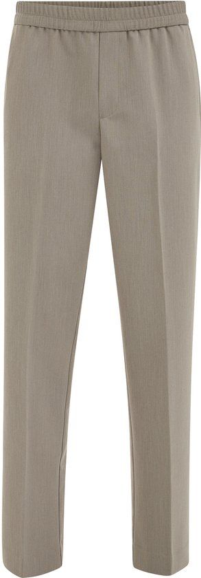 WE Fashion Heren straight leg pantalon met elastieken band