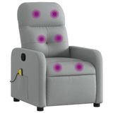 VidaXL Fauteuil de massage électrique gris clair tissu