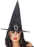 Atosa Halloween heksenhoed - basic model - one size - zwart - meisjes/dames - verkleed hoeden