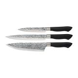 Dorre Akira Ensemble de 3 couteaux en acier inoxydable Noir