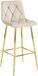 Leobert NADO tabouret de bar - velours beige / pieds dorés - Set de 2