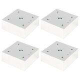 cyclingcolors 4 pieds pieds de meuble 75 x 75 mm hauteur 30 mm en plastique avec réglage universel 10 mm pour canapé armoire cuisine salle de bain chromé