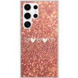 Samsung Galaxy S24 Ultra Paillettes coeur bedrukt siliconen hoesje
