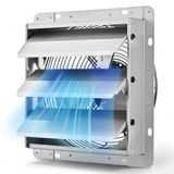 VEVOR 269mm Afzuigventilator met Lamellen, Industriële Wandventilator, 25,5W, Stalen Behuizing, Wandmontage, 1380m³/h, 1400rpm, Stille Werking, Ventilatie + Koeling voor Garage, Kas, Werkplaats, Stal