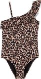 WE Fashion Meisjes one-shoulder badpak met print
