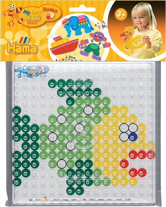 Hama 8283 Stiftplaat Vierkant - Maxi Strijkkralen - Transparant - 16 x 16 cm