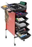 Icecat Chariot de coiffure professionnel avec 5 tiroirs et roulettes