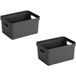 Sunware Boîte de rangement Sigma - 2x pièces - plastique - anthracite - 13 litres