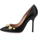 Moschino Escarpins en cuir de veau Teddy Studs Noir Taille : 36.5