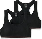 Schiesser 2 PACK Bustier Long Life Cotton Meisjes Beha Zwart