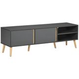 HOMCOM TV-meubel - Spaanplaat - 150x35x45cm - Donkergrijs