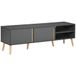 HOMCOM meuble TV - Panneau de particules - 150x35x45cm - Gris foncé