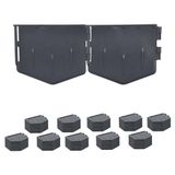 Relaxdays gazonrand, set 175, HxB: 13 x 16 cm, 26,7 m, kunststof, flexibele randafscheiding, perk & gazon, zwart
