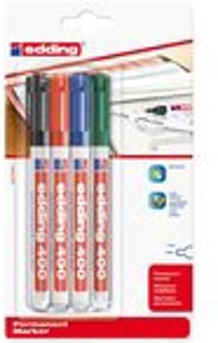 Edding Viltstift 400 rond assorti 1mm blister à 4st