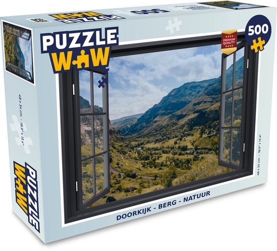 MuchoWow Puzzel Doorkijk - Berg - Natuur - Legpuzzel - Puzzel 500 stukjes - Sinterklaas cadeautjes - Sinterklaas voor grote kinderen