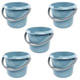 keeeper Emmer mika, met een geïntegreerde maatverdeling en ergonomisch hengsel, 5 l, blauw (Nordic Blue), 5 stuks