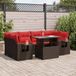 Maison Exclusive - Ensemble de meubles de jardin 7 pièces avec canapé, coussins inclus, en polyrotin marron avec un cadre en bois d'acacia