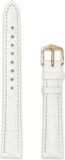 Hirsch Horlogeband - Crocograin Wit - Leer - 12mm
