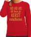 Bellatio Decorations Foute kersttrui/sweater voor dames - Hohoho kerst cadeau - rood - glitter goud L