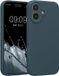 kwmobile coque de téléphone compatible avec Apple iPhone 17 - Coque arrière en TPU avec revêtement en silicone - Étui pour smartphone en ardoise