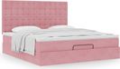 Maison Exclusive - Cadre de lit ottoman avec matelas rose, 180x200 cm, velours